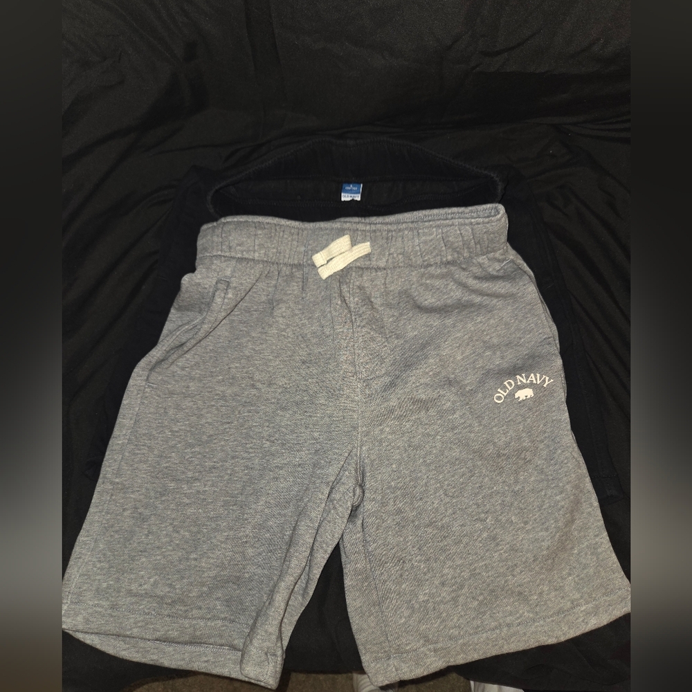 2 Pack Old Navy Fleece Jogger Black/Light Gray Kids Shorts